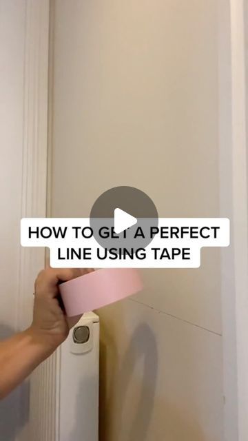 Wall Paint Patterns With Tape, Tape Stencil Diy Patterns, How To Paint Straight Lines On A Wall, How To Tape Straight Lines On A Wall, How To Tape Walls Before Painting, Masking Tape Wall Paint, Tape Painting Wall, Wall Tape Designs, Painting With Tape