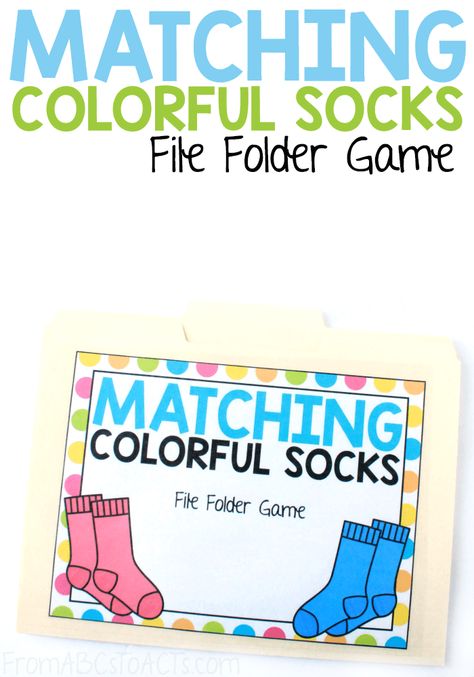 Color File Folder Games Free Preschool, Sock Matching Game Printable, Preschool File Folders Free Printable, File Folder Activities Free Printables, Folder Games For Toddlers, File Folder Games Free, Folder Activities, Social Stories Preschool, File Folder Activities