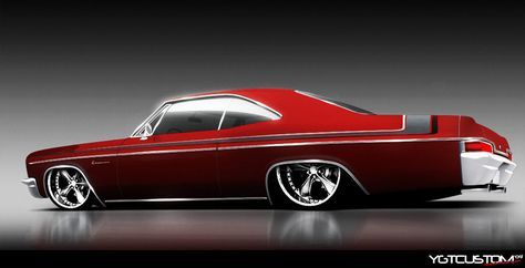 66 Impala Red by ygt-design Chevrolet Impala 1970, Fire Rain, 66 Impala, Ford Mustang Classic, Hello Stranger, Sand Rail, Safe Cars, Lowrider Cars, Concept Car Design