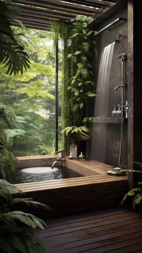 Water Themed Bathroom, Futuristic Home Interior, Scandinavian Bathroom Design Ideas, Forest Bathroom, Color Schemes Bathroom, Closet Organization Bathroom, Bathroom Artwork Ideas, Accent Wall Bathroom, Bathroom Japandi