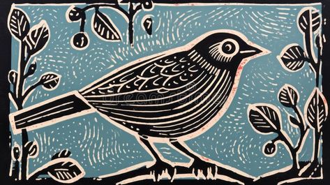 Bird Lino Stock Illustrations – 101 Bird Lino Stock Illustrations, Vectors & Clipart - Dreamstime Bird Lino Print, Lino Print Art, Lino Print Ideas Simple, Lino Print Ideas Easy, Linocut Prints Ideas Simple, Lino Cut Ideas, Lino Cut Art, Tony Fitzpatrick, Bird Linocut