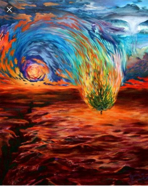 Burning Bush Prophetic Painting, Worship Art, Burning Bush, Prophetic Art, Biblical Art, Jewish Art, Jesus Art, Sacred Art, Bible Art