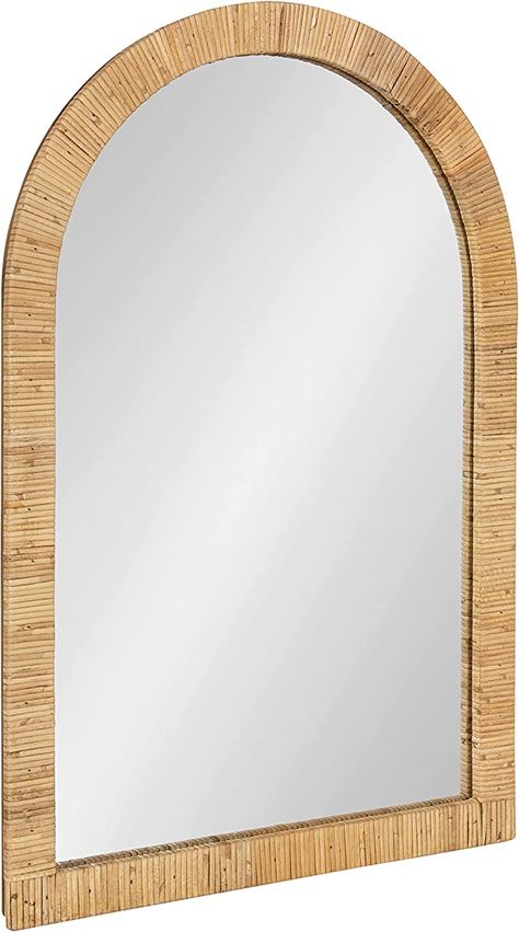 Wood Framed Bathroom Mirrors, Diy Mirror Decor, Beach Mirror, Bohemian Mirror, Mirror Decor Ideas, Boho Arch, Boho Mirror, Guest Bathroom Remodel, Bathroom Mirror Frame