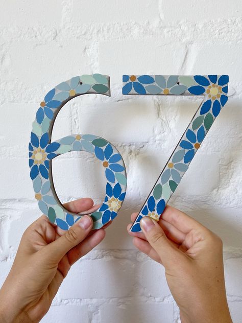 Ceramic House Numbers, Address Signs, Ceramic Mosaic, Mosaic House, Door Numbers, Number Sign, House Doors, Ceramic Houses, House Number