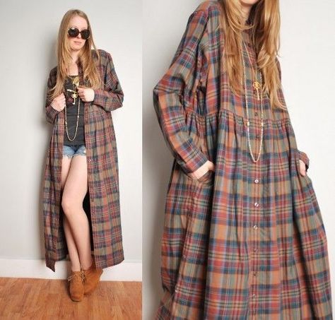 Vintage Lined Plaid Dress, Plaid Dress Grunge, 90s Items, Vintage Plaid A-line Dress, Brown Plaid Flannel, Patchwork Flannel, Vintage A-line Plaid Dress, 90’s Plaid Mini Dress, Flannel Dress