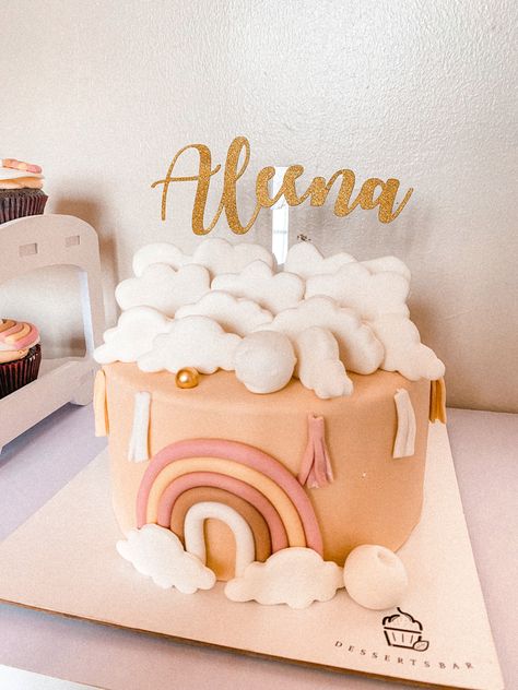 Inspo from pinterest! Cake: Desserts Bar dvo Rainbow Boho Cake, Boho Rainbow Birthday Cake, Boho Rainbow Cake, Cake Boho, 2nd Birthday Party For Girl, Rainbow First Birthday, 1st Birthday Girl Decorations, Boho Birthday Party