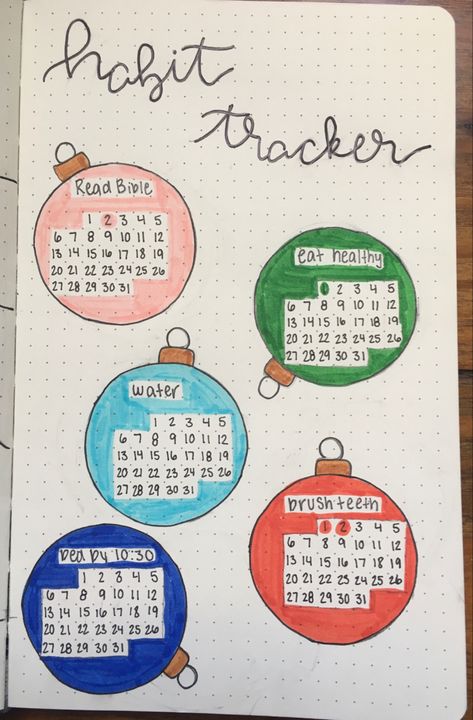 Bulett Journal Page Ideas December, December Bulletin Journal Ideas, December Bujo Habit Tracker, Christmas Habit Tracker Bullet Journal, December Bujo Mood Tracker, December Habit Tracker Bullet Journal, Christmas Bullet Journal Pages, Simple December Bullet Journal, December Bullet Journal Pages