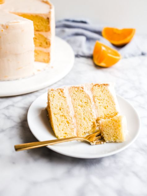 Orange Layer Cake - Wood & Spoon Orange Layer Cake, Berry Chantilly Cake, Satsuma Orange, Orange Cream Cheese, Moist Lemon Cake, Orange Buttercream, Salted Caramel Cake, Make Simple Syrup, Ricotta Cake