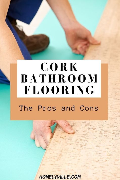 Cork Floor Bathroom, Cork Bathroom Floor, Cork Kitchen Floors, Bathroom Cork Floor, Cork Flooring Ideas, Basement Cork Flooring, Cork Bathroom, Cheap Flooring Ideas, Bathroom Floor Coverings