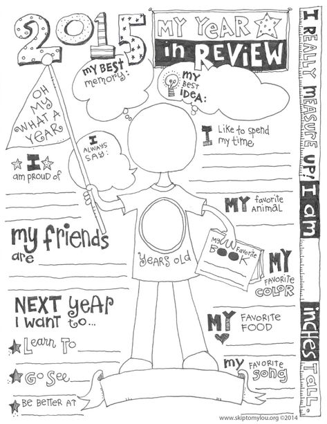 2015 Year In Review Printable Year In Review Printable, Journal Style, Emotional Growth, Skip To My Lou, Artsy Ideas, New Years Activities, Note Books, Family Diy, End Of School Year