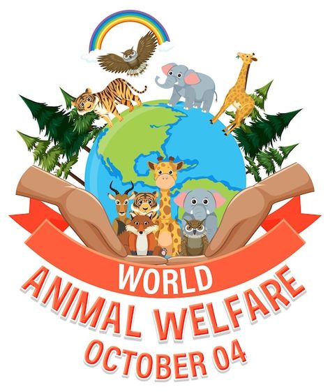 Free Vector | Free vector hand drawn world animal day background World Animal Welfare Day Poster, Animal Welfare Poster, World Animal Day Poster, Animal Day Poster, World Animal Welfare Day, Endangered Animals Project, Dinosaur Activities Preschool, World Animal Day, Animal Day