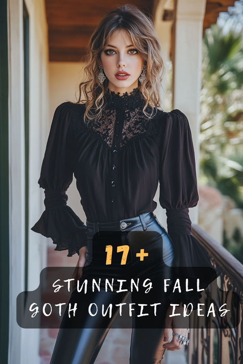 Stay stylish this fall with these 17 goth-inspired outfits. From oversized sweaters to lace details and leather boots, these looks are perfect for cooler weather. Click to explore all the fashion inspiration you need for a bold, dark wardrobe. #FallGothLooks #DarkFashionInspo #GothStyleIdeas #FallWardrobe #AlternativeAesthetic #ChicAndDark #GothStyleVibes Grunge Gothic Aesthetic, Goth Professional Fashion, Goth Date Night Outfit, Long Sleeve Mesh Top Outfit, Soft Edgy Outfits, Warm Goth Outfit, Fall Goth Outfits, Gothic Winter Outfit, Corporate Goth Outfits