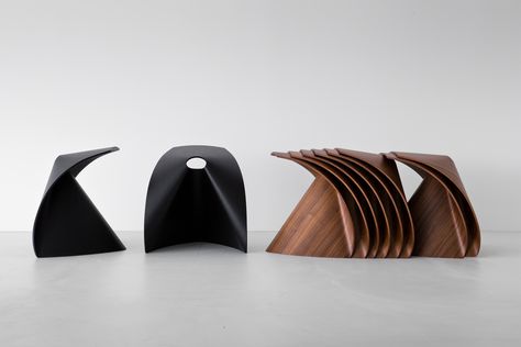 The AP by Lapalma. Minimal Furniture Design, Fluid Forms, Bent Plywood, Cyberpunk Design, Italian Furniture Design, Minimal Furniture, Vitra Design, Plywood Sheets, Stool Design