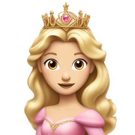 Princess Aurora with gold tiara pink dress emoji | AI Emoji Generator Princess Emoji, Girly Emojis, Car Emoji, Pink Emojis, Emoji Pink, Emoji Aesthetic, Perfect Emoji, Pink Hello Kitty Wallpaper Iphone, Ios Emojis