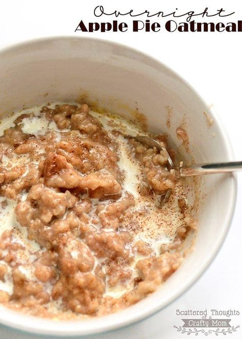 Steel Cut Oats Recipe, Apple Pie Oatmeal, Breakfast Oatmeal Recipes, Slow Cooker Breakfast, Overnight Oatmeal, Crockpot Breakfast, Crafty Mom, Oatmeal Recipe, Steel Cut Oats