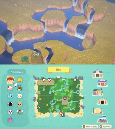 Acnh Terraforming Ideas, Acnh Terraforming, Cottagecore Animal Crossing, Acnh Cottagecore, Map Layout, Animal Crossing 3ds, Ac New Leaf, Animal Crossing Funny, Animal Crossing Guide