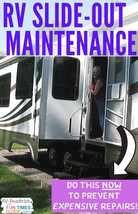 RV Slide-Out Maintenance Tips + 4 Ways To Avoid Expensive RV Slide-Out Repairs Camper Maintenance, Camper Repair, Rv Camping Tips, Camper Organization, Camper Hacks, Travel Trailer Camping, Rv Repair, Rv Maintenance, Trailer Life