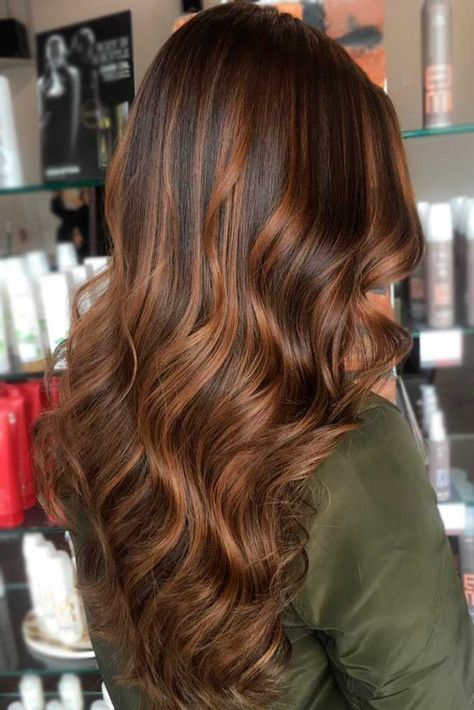 Favorito Highlights Inspiration, Auburn Balayage, Rambut Brunette, Hair Pics, Copper Balayage, Chestnut Hair, Blonde Balayage Highlights, Colored Hair Tips, Chestnut Hair Color