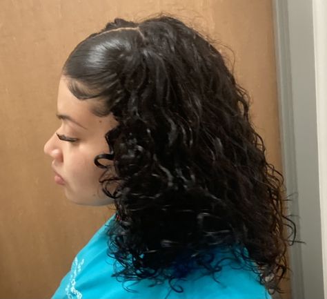 Curly Hair With Edges, Curly Hairstyles With Edges, Hairstyles Short Hair Curly, Slick Hairstyles Baddie Curly Hair, Curly Slick Hairstyles, Slick Curly Hair Hairstyles, Slick Back Hairstyles Curly Hair, Baddie Curly Hairstyles Short, Side Part Curly Hairstyles