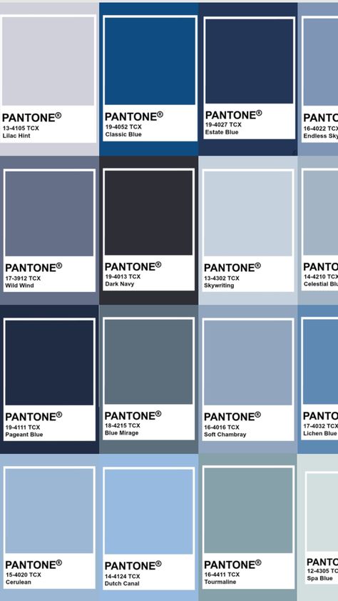 Any guess at my favourite colour? Any guess at my favourite shade? 💙🦋🌊🧊🌌💧 Blue Pantone Palette, Denim Color Palette, Denim Palette, Prophet Aesthetic, Ocean Color Palette, Room Paint Designs, Magnolia Homes Paint, Pantone Color Chart, Flat Color Palette