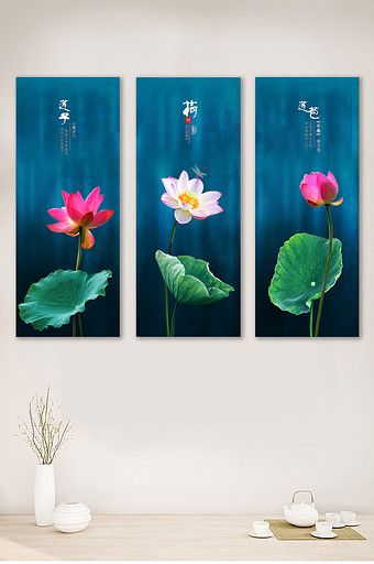 Jiangnan Riverside Lotus Pavilion living room study room triple painting#pikbest#decors-models Calligraphy Decor, Chinese Style Living Room, Geometric Nature, Beauty Posters, Painting Media, Home Gallery, Style Living Room, Living Room Study, 3d Background