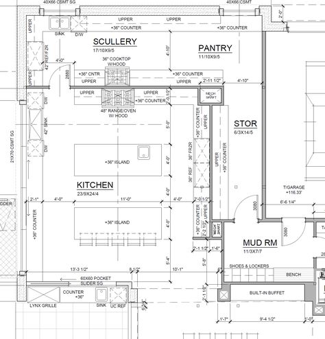 Kitchen Butlers Pantry Floor Plans, Kitchen With Scullery Floor Plan, Pantry Size Floor Plans, Kitchen Pantry Mudroom Layout, Butlers Pantry Layout Floor Plans, Chef Kitchen Layout, Kitchen Layout Ideas With Island Large, Double Island Kitchen Floor Plans, Scullery Floor Plan