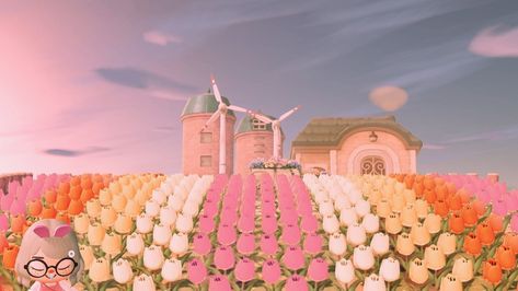 Tulip Field, Island Town, Animal Crossing Guide, Animal Crossing Qr Codes Clothes, Tulip Festival, Tulips Garden, Tulip Fields, New Animal Crossing, Tulip Design