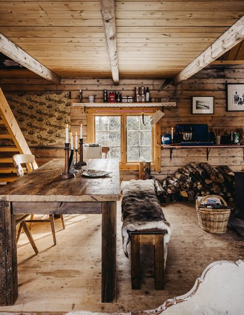 An off-grid cabin in Swedish Lapland built by hand | House & Garden Swedish Cabin Interior, Suzi Winstanley, Off Grid Cabin Interior, Swedish Cabin, Off Grid Cabin, Medieval Houses, Samos, Contemporary Dance, House Garden