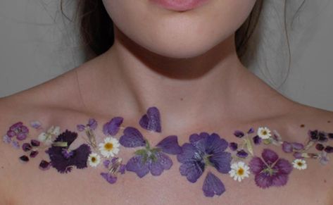 Pressed Flower Tattoos by TheThinkingHatt.com Wildflowers Tattoo, Flower Paint, Illustration Tattoo, Back Painting, Arte Inspo, Pink Petals, Watercolor Flower, S Tattoo, Skin Art