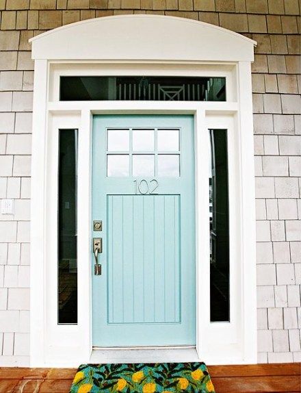 Benjamin Moore paint colors - Wythe Blue Benjamin Moore Wythe Blue, Entry Door Colors, Wythe Blue, Exterior Door Colors, Unique Front Doors, Blue Front Door, Front Door Paint Colors, Door Paint Colors, House Of Turquoise