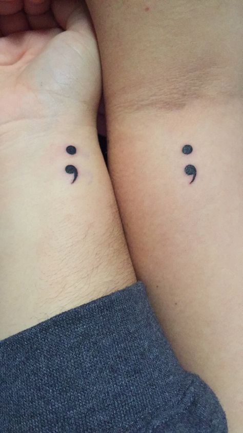 A semicolon is used when an author could've ended a sentence, but chose not to. You're the author and the semicolon is your life. #TheSemicolonProject Tattoos Semi Colon, Best Friend Tattoo Quotes, Tiny Tats, Matching Best Friend Tattoos, Semi Colon, Bingo Template, Quote Tattoo, Pisces Tattoos, Semicolon Tattoo