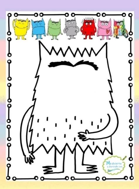 Emotions Kindergarten Activities, Color Monster Printable, Color Monster Activities Preschool, Color Monster Book Activities, The Color Monster Activities Preschool, The Colour Monster Activities, The Color Monster Activities, Feelings Activities Preschool, The Colour Monster