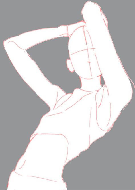 Arm Above Head Pose, Anatomy Anime Pose, Arm Behind Head Pose Drawing, Singer Poses Drawing, Sitting Front View Reference, Running Hand Through Hair Reference, Hand On Neck Pose Reference, Arms Above Head Pose Reference, Arms Out Pose Reference