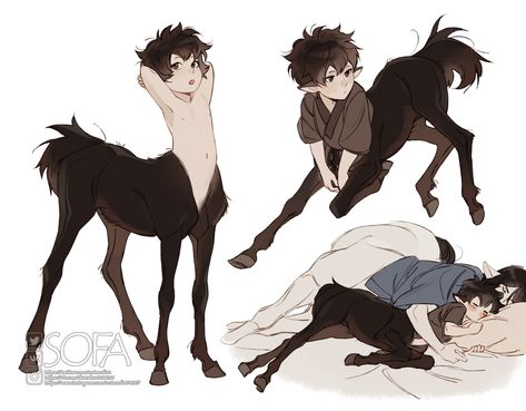 Centaur Oc Drawing, Monsters Drawing Reference, Half Human Half Snake Character Design, Hybrid Creatures Art, Centaur Drawing Reference, Fantasy Creatures Art Humanoid, Animals As Humans Drawings, Human Animal Hybrid Character Design, Centaur Poses Reference