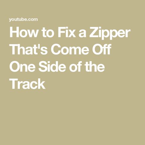 How to Fix a Zipper That's Come Off One Side of the Track Fix A Zipper, Zipper Repair, Broken Zipper, Just Keep Going, How Do I Get, Diy Life Hacks, Diy Life, Zipper Pulls, Saving Lives