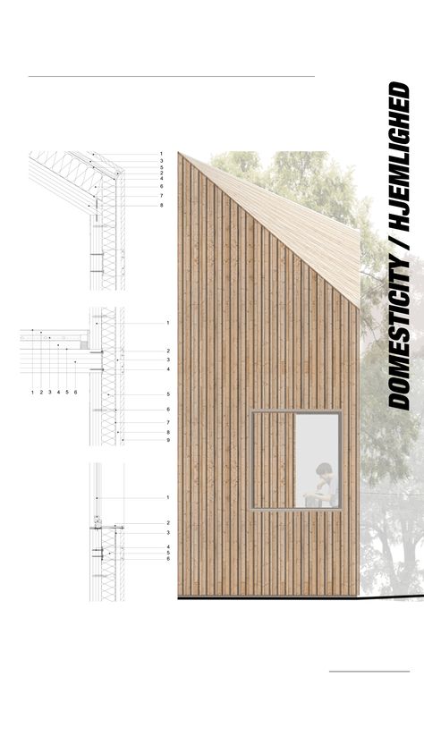 Wooden Facade Detail, Wood Panel Exterior Home, Wood Structure Detail, Wood Facade Detail, Timber Cladding Detail, Wooden Elevation, Siding Detail, Nordic Architecture, Wood Facade