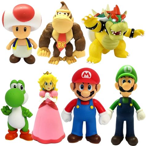 Figuras de acción de Super Mario Bros, juguetes de PVC de 14CM, conjunto de modelos de Luigi, Yoshi, Donkey Kong, seta, regalos de cumpleaños para niños _ - AliExpress Mobile Sonic Party, Mario Bros., Donkey Kong, Mario Kart, Takara Tomy, Toys Dolls, Super Mario Bros, Mario Bros, Toy Figures