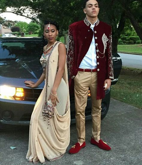 Pinterest: @ princessishereo ✨ Dress Ideas Indian, Matching Prom Outfits, Indian Prom Dresses, Proposal Dress, Matching Prom, Matching Outfits For Couples, Prom 2k17, Outfits For Couples, Prom Trends