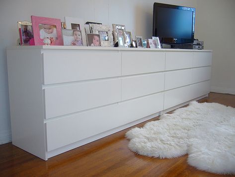 $150 IKEA "Malm" Dresser (2) | $150 for pair, $75 each Two s… | Flickr Dressers Side By Side, Bedside Table Inspiration, Ikea Malm Drawers, Malm Drawers, Ikea Dresser Hack, Ikea Malm Dresser, Malm Dresser, Bed Cover Design, Classy Living Room