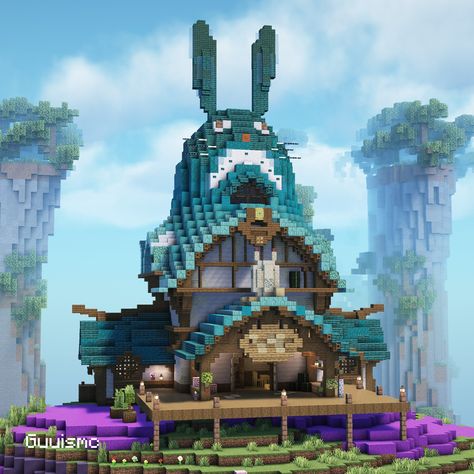 Bunny Azure House - Easter day is coming so today I drop a build related to this topic - I put the Patreon link in bio, Lets build it in your world to celebrate Easter day 🔥 - Follow for more ! - Built on @bakery_builders #minecraft #minecraftbuild #minecraftbuilds #minecraftideas Bunny House Minecraft, Rabbit Enclosure Minecraft, Minecraft Bunny House, Minecraft Bunny Statue, Rabbit Statue Minecraft, Dragon Egg Statue Minecraft, Bunny Statue, Minecraft Structures, Diy Minecraft