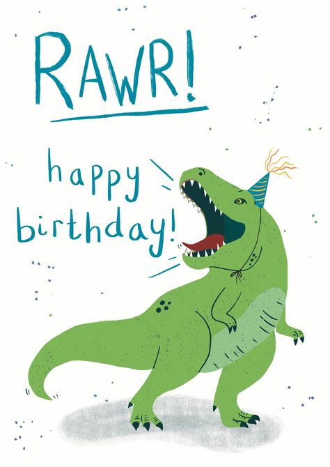 Wish someone a RAWR-SOME birthday with this T. rex card. Printed on A6, recycled silk stock 350gsm. Blank inside for your own message. Comes with a Kraft paper envelope. Posted in a stiff cardboard mailer.All materials are recyclable. Colours may vary depending on monitor settings. Design and artwork are copyright to Sarzy creates and may not be copied,  re-created or resold. Dinosaur Birthday Cards, Skeleton Costume Kids, Happy Birthday Dinosaur, Dinosaur Birthday Card, Birthday Cards To Print, Cute T Rex, Birthday Dinosaur, Dinosaur Cards, Birthday Postcards