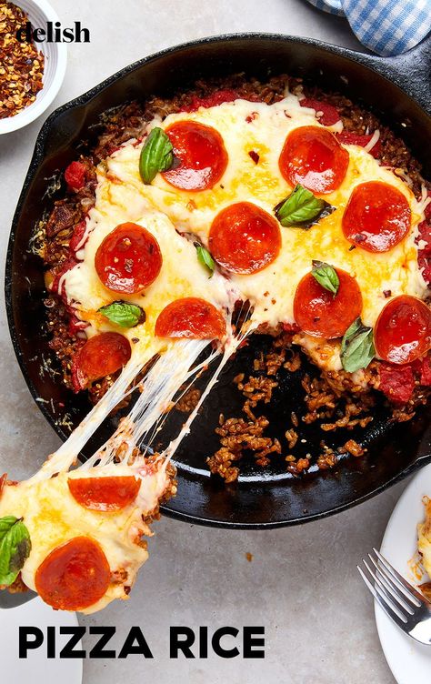 Pizza Rice Casserole, Ingredients For Fried Rice, Pizza Rice, Turkey Rice Soup, Pineapple Fried Rice, Chicken Rice Soup, Chicken Rice Bowls, Vegan Ideas, Meatless Main Dishes