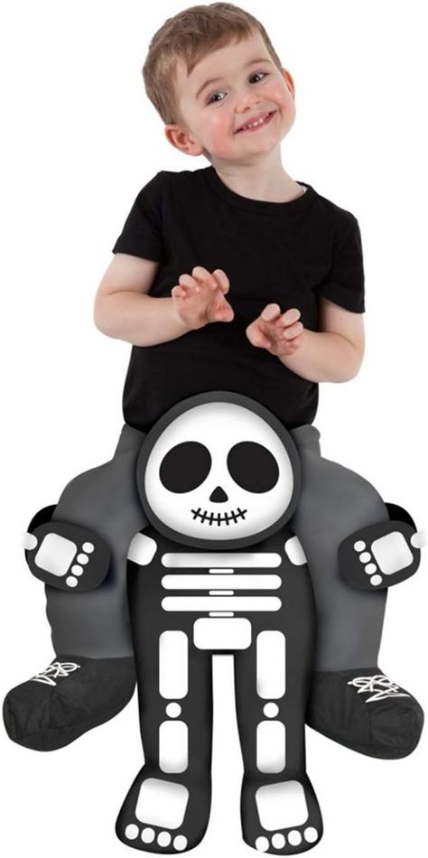 Toddler skeleton costume outfit includes Spooky Skeleton Piggyback Costume With ‘Self-Stuff’ Legs Our Piggybacks are made of a lightweight fabric with stuff your own legs so you can customise the look however you would like. For more information on how to put on the costume see the video attached to the listing Polyester Fastening: Hook and Loop Piggyback Costume, Skeleton Costume Kids, Halloween Skeleton Costume, Illusion Costumes, Piggyback Ride, Skeleton Halloween Costume, Skeleton Costume, Plastic Grocery Bags, Kids Dress Up