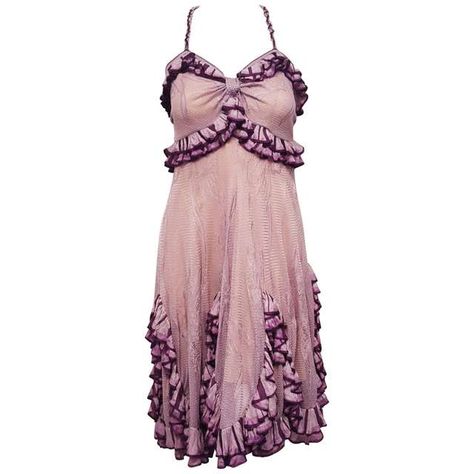 Christian Dior Lavender & Purple John Galliano Runway Ruffled Empire Waist Dress Cutwork Dress, Christian Dior Dress, Dior Clothing, Informal Dress, 20th Century Fashion, Christian Dior Fashion, Crochet Lace Dress, Versace Dress, Cashmere Dress