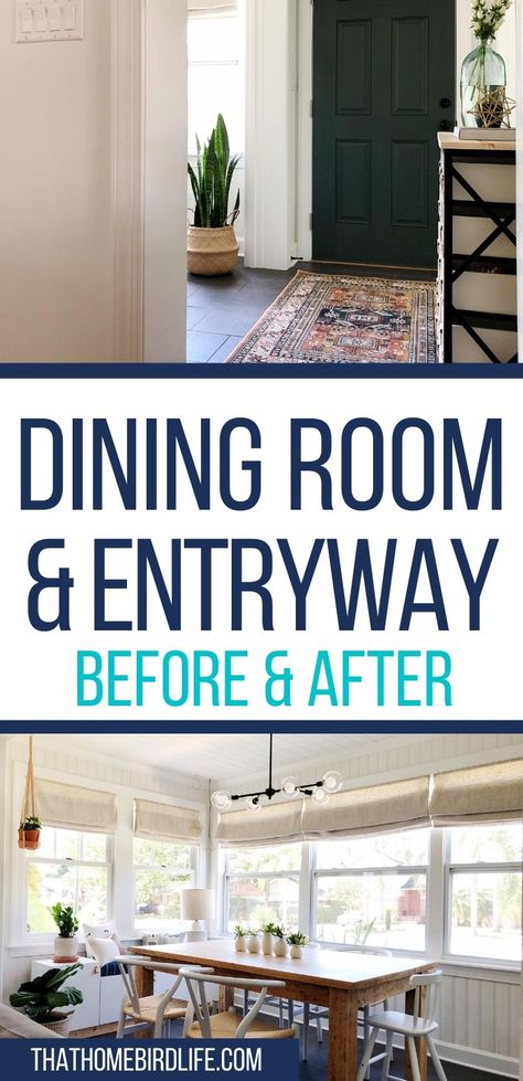 Small Entry Dining Room Combo, Entryway Dining Room Front Entry, Entryway And Dining Room Combo, Front Door Into Dining Room Entryway, Dining Room Near Front Door Entryway, Dining Room At Entrance Of House, Dining Room Entryway Combo, Repurpose Dining Room, Entryway Room