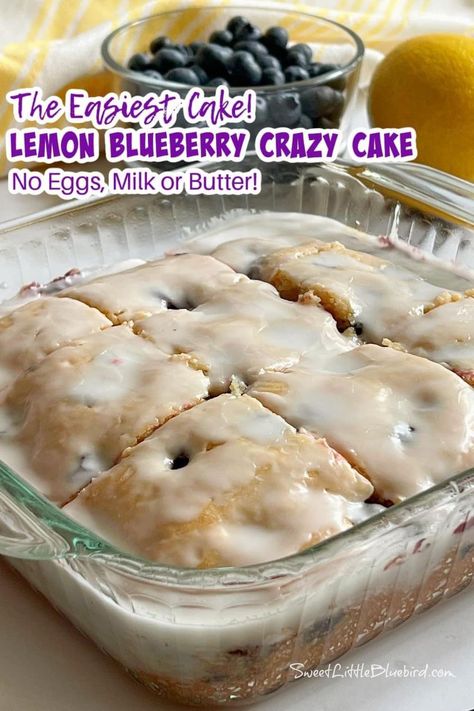 Lemon Blueberry Crazy Cake! 🍋🫐... - Recipes From Heaven Cake No Eggs, Crazy Cake Recipes, Wacky Cake Recipe, Wacky Cake, Crazy Cake, Blueberry Lemon Cake, Blueberry Desserts, Crazy Cakes, Blueberry Recipes