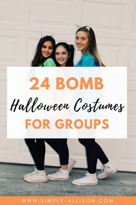 24 Cute Group Halloween Costumes You’ll love| Are you looking for a cute Halloween costume for group of 3, 4, or big. you need to try some of these group costume ideas with your friends. It's extremely easy and it's only the best. If you're looking for something scary, cute, funny, or for teens. You will find something on this list..#groupcostumes #grouphalloweencostumes #halloween Halloween Costume For 3 Friends, Easy Halloween Costumes 3 People, Group Costume Ideas For Dental Office, Work Group Costumes For Halloween, Halloween Ideas For Big Groups, Halloween Costumes For A Group Of People, Doctor Office Halloween Costume Group, Workplace Group Halloween Costumes, Punny Costumes Group