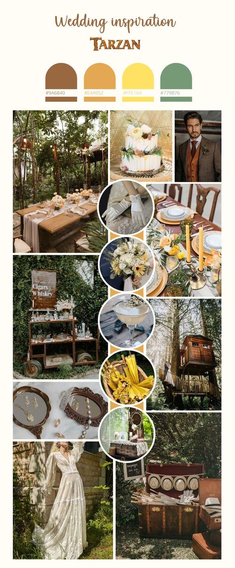 #wedding #inspiration #tarzan #jane #junglewedding Tarzan Wedding Theme, Tarzan And Jane Wedding Theme, Tarzan Wedding, Jungle Wedding, Tarzan And Jane, Cigars And Whiskey, Tarzan, Inspired Homes, Garden Party