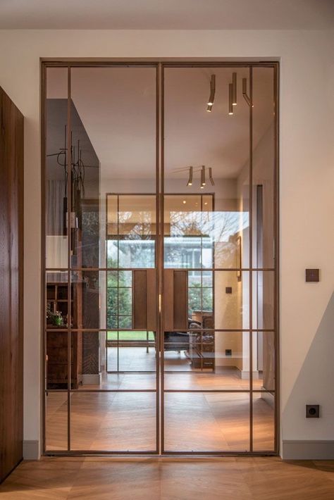 Crittal Doors, Dressing Design, Panelling Hallway, Mudroom Design, Small Hallway, Glass Doors Interior, 아파트 인테리어, Hallway Ideas, Room Doors