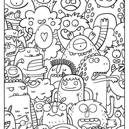 Merry Christmas Coloring Pages, Monster Coloring Pages, Cute Vector, Adult Coloring Designs, Funny Doodles, Cute Monsters, Coloring Book Art, Art Drawings For Kids, Cute Coloring Pages